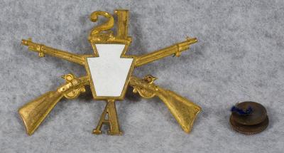 Cap Insignia 21st Pennsylvania Infantry A