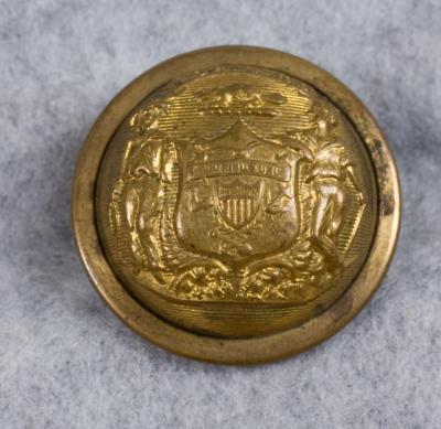 Wisconsin State Seal Militia Uniform Button