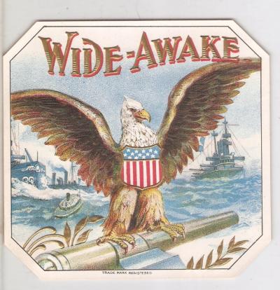 Wide Awake Cigar Box Label 1900 era