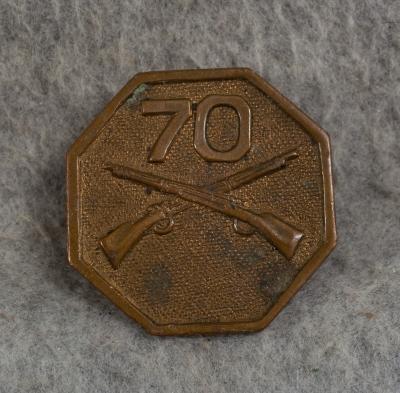 Army Collar Disc 70th Infantry Insignia Hexagonal