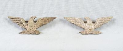 WWI Army Colonel Eagle Insignia Pin Pair