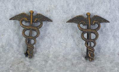 WWI Medical Officer Collar Insignia Pair