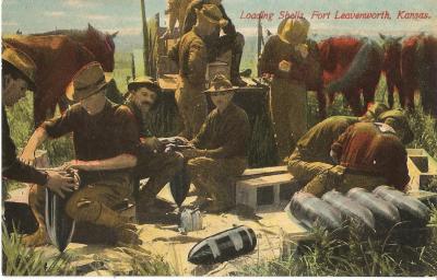 Postcard Fort Leavenworth Loading Shells