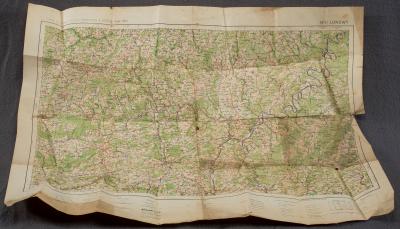 WWI French Map Bastogne Luxembourg 