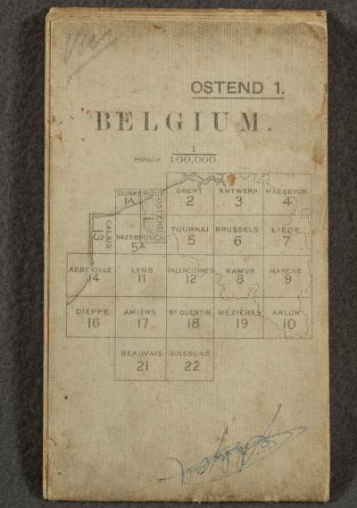 WWI British Military Map of Ostend Belgium