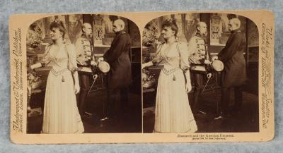 WWI Stereo Card Bismarck & Austrian Emperor 1894