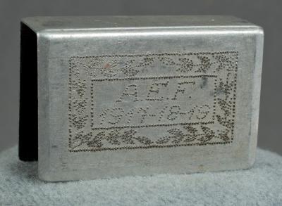 WWI AEF Engraved Named Match Safe