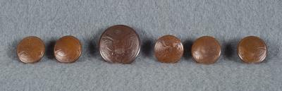 WWI era Vegetable Press Buttons Lot of 6