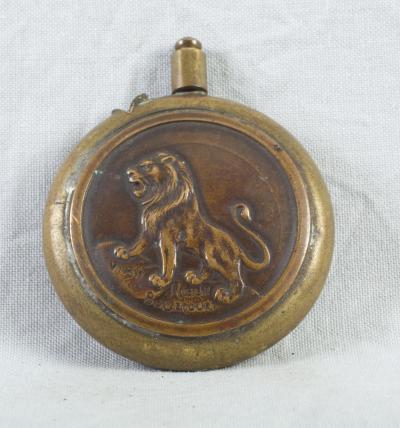 WWI French Trench Art Lighter Lion 