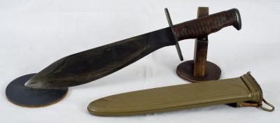 WWI M1917 Plumb Bolo Knife & Metal Scabbard 