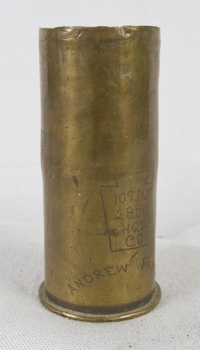 WWI Trench Art 37mm Shell 28th Infantry Division