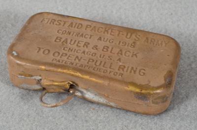 WWI Army Bauer & Black Bandage Wound Dressing 1918