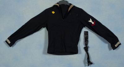 WWII USN Navy Blue Jumper PO3 Electrician