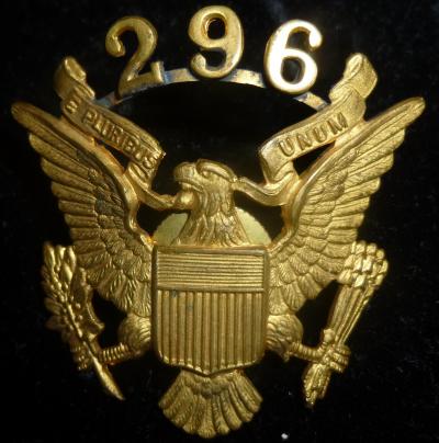 WWII Officer Visor Cap Insignia 296th