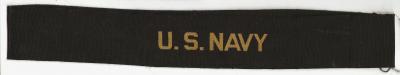 WWII USN Navy Cap Band Talley