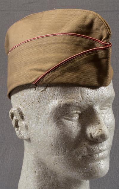 WWII Khaki Engineer Garrison Cap 