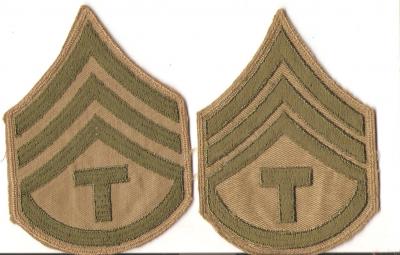 WWII Tech Staff Sergeant Rank Khaki T/3