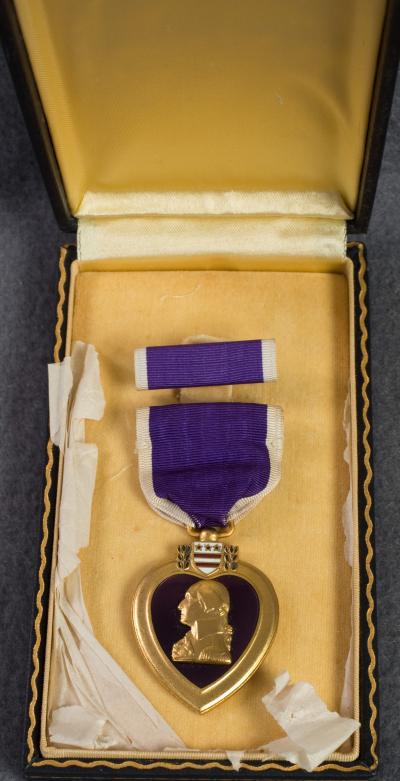 WWII USN USMC Navy Purple Heart Cased Numbered