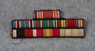 WWII era Army Ribbon Bar 7 Place Theater Made