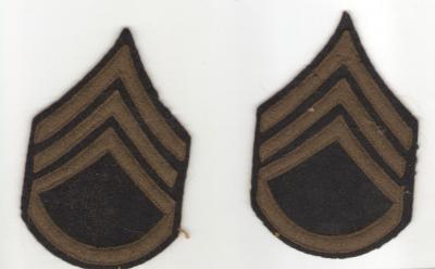 WWII Staff Sergeant Rank Patches Felt