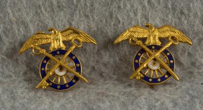 WWII QM Quartermaster Officers Pins