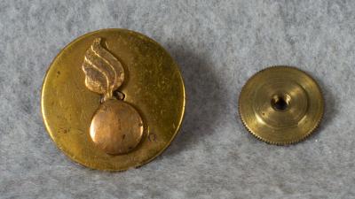 WWII Ordnance Collar Disk Screw Back