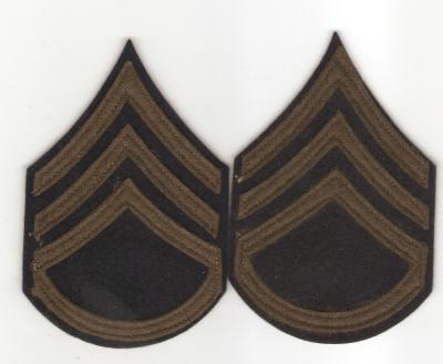 WWII Staff Sergeant Rank Patches Felt