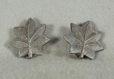 WWII Lt. Colonel Rank Insignia Pins Pair Sterling