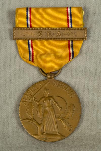 WWII American Defense Medal with Sea Bar