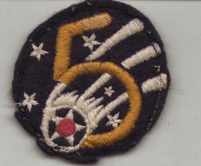 WWII 5th Air Force AAF Patch Felt