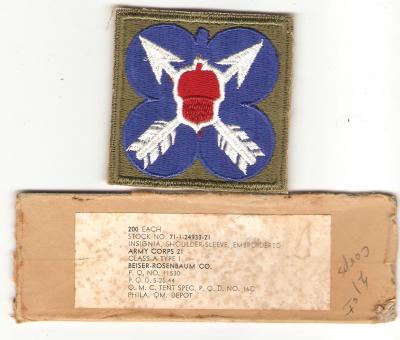 WWII 21st Corps Patch & Label