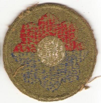 WWII 9th Infantry Division Patch Green Back