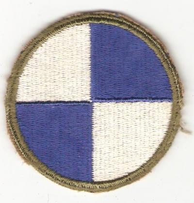 WWII 4th Corps Patch White Back