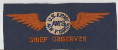 WWII USAAF AWS Chief Observer Blue Wool Armband