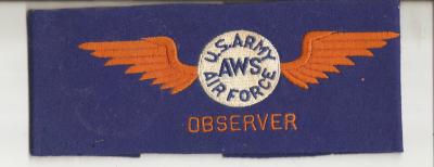 WWII USAAF AWS Observer Blue Wool Armband