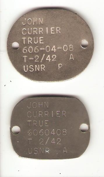 WWII USN Navy Dog Tag Set