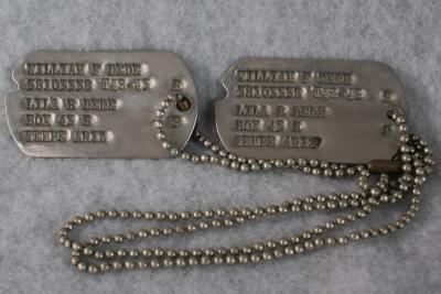 WWII Army Dog Tags William F. Dede