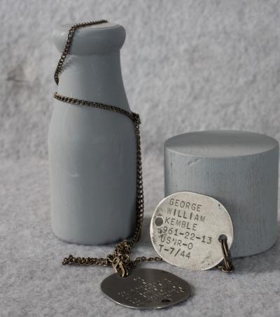 WWII USN Dog Tags Early Linked Chain