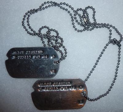 WWII WAC Nurse Dog Tags Alice Ziskind