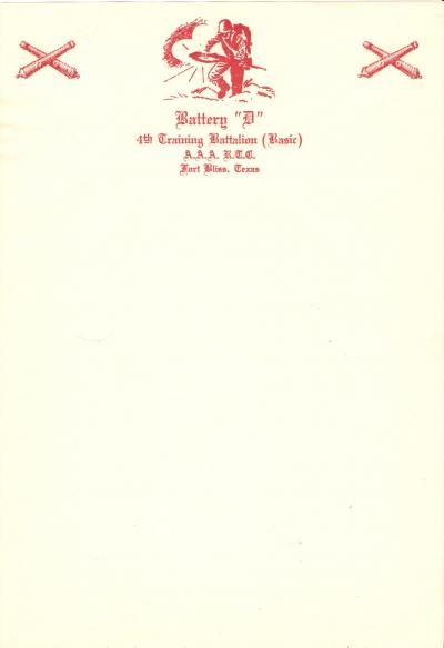 WWII Stationery 4th Training Batt AAA