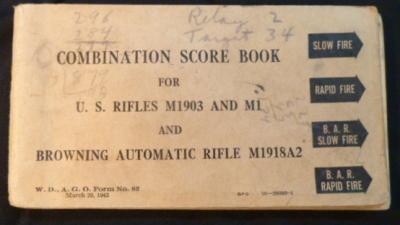 WWII Rifle Scorebook M1903 M1 BAR