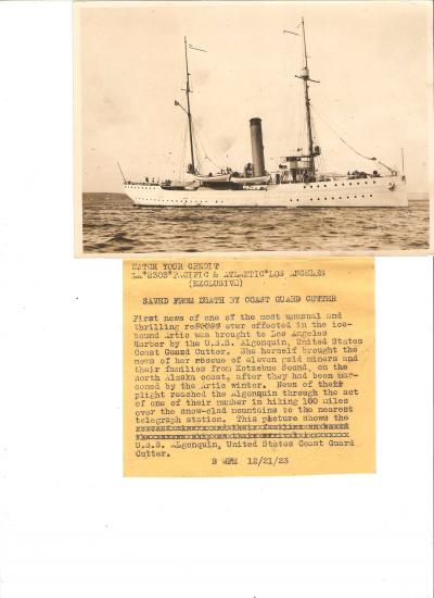 Coast Guard Press Photo USS Algonquin Cutter