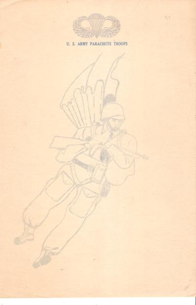 WWII Stationery Paratrooper Army Parachute Troops