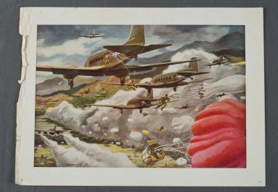 WWII Print Airborne Paratroopers Harper Goff 