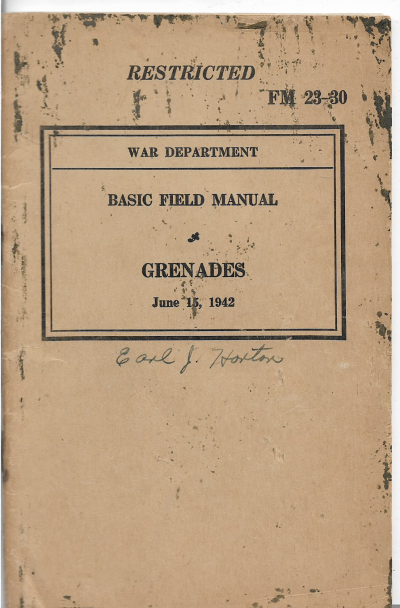 WWII Grenades Field Manual FM 23-30 1942