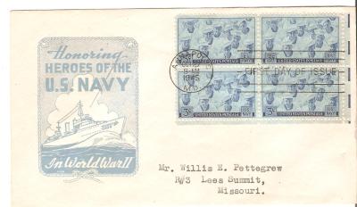 WWII Envelope USN Heroes of the Navy