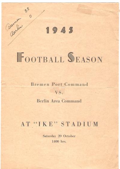 WWII era Army Football Program 1945 Berlin