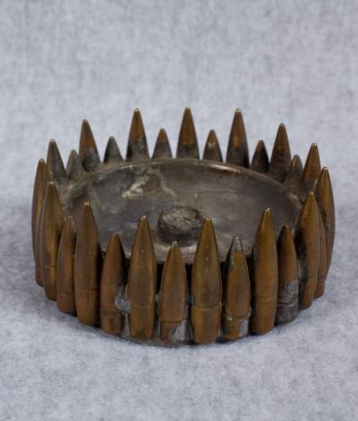 WWII Trench Art Ashtray 47mm Tank Round