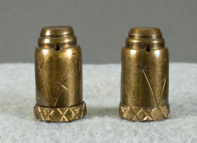 WWII China Trench Art Salt Pepper Shakers