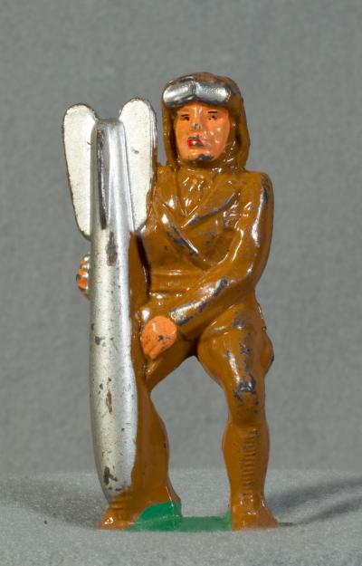 WWII Barclay Manoil Toy Soldier Aviator w/ Bomb 